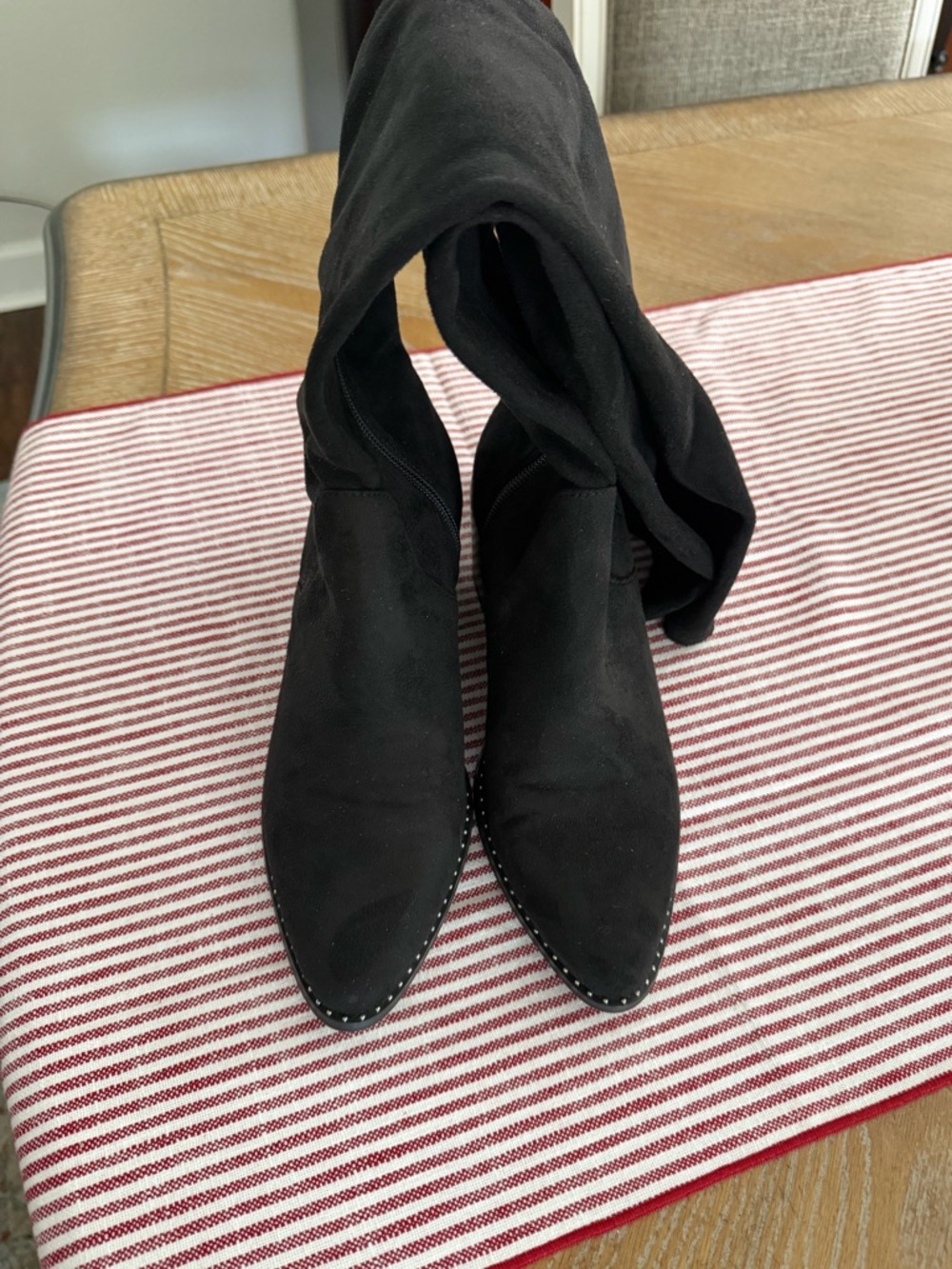 Steve Madden Black Over-The-Knee Pointed Toe Boots